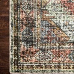 SURYA ELENE VINTAGE PRINT RUG: APRICOT, MIST MULTI