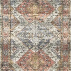 SURYA ELENE VINTAGE PRINT RUG: APRICOT, MIST MULTI
