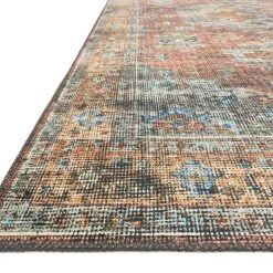 LOLOI EMALEE VINTAGE PRINT RUG: TERRACOTTA, SKY MULTI