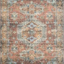 LOLOI EMALEE VINTAGE PRINT RUG: TERRACOTTA, SKY MULTI