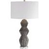 UTTERMOST SMOKED GEOMETRIC CERAMIC TABLE LAMP Lighting