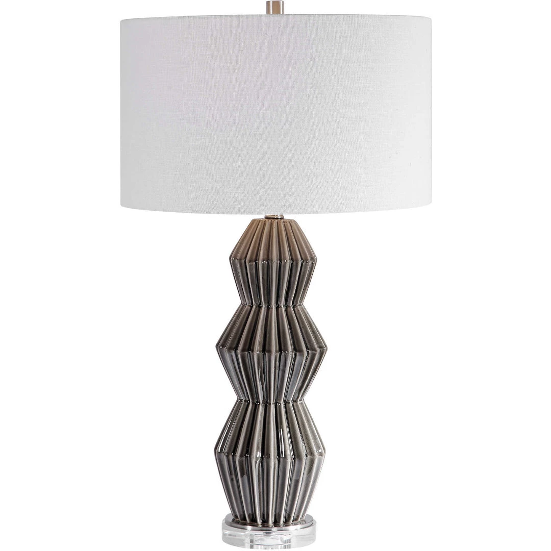 UTTERMOST SMOKED GEOMETRIC CERAMIC TABLE LAMP Lighting 1 UTTERMOST SMOKED GEOMETRIC CERAMIC TABLE LAMP Lighting