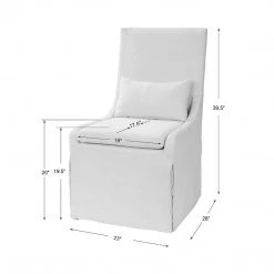 UTTERMOST SOMA NATURAL LINEN SLIPCOVER DINING CHAIR