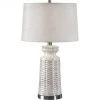 UTTERMOST SOMA ANTIQUE WHITE TRIBAL EMBOSSED LAMP Lighting