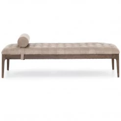 FOUR HANDS SONOMA GREY LEATHER BENCH