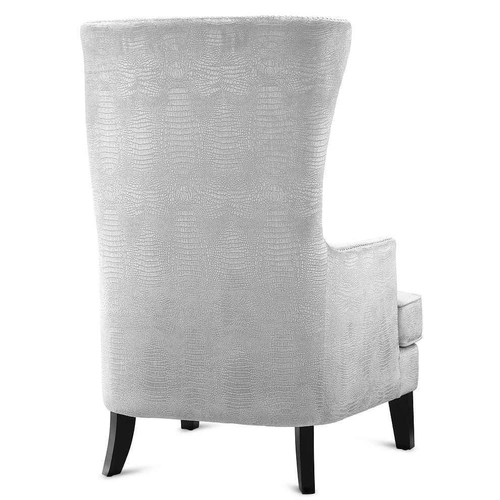 TOV SOPHIA SILVER CROC VELVET WING CHAIR 2 TOV SOPHIA SILVER CROC VELVET WING CHAIR