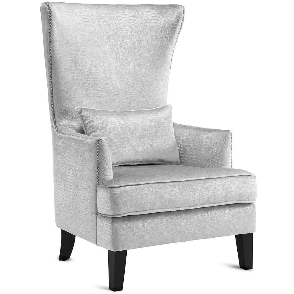 TOV SOPHIA SILVER CROC VELVET WING CHAIR 1 TOV SOPHIA SILVER CROC VELVET WING CHAIR