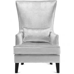 TOV SOPHIA SILVER CROC VELVET WING CHAIR 6 TOV SOPHIA SILVER CROC VELVET WING CHAIR