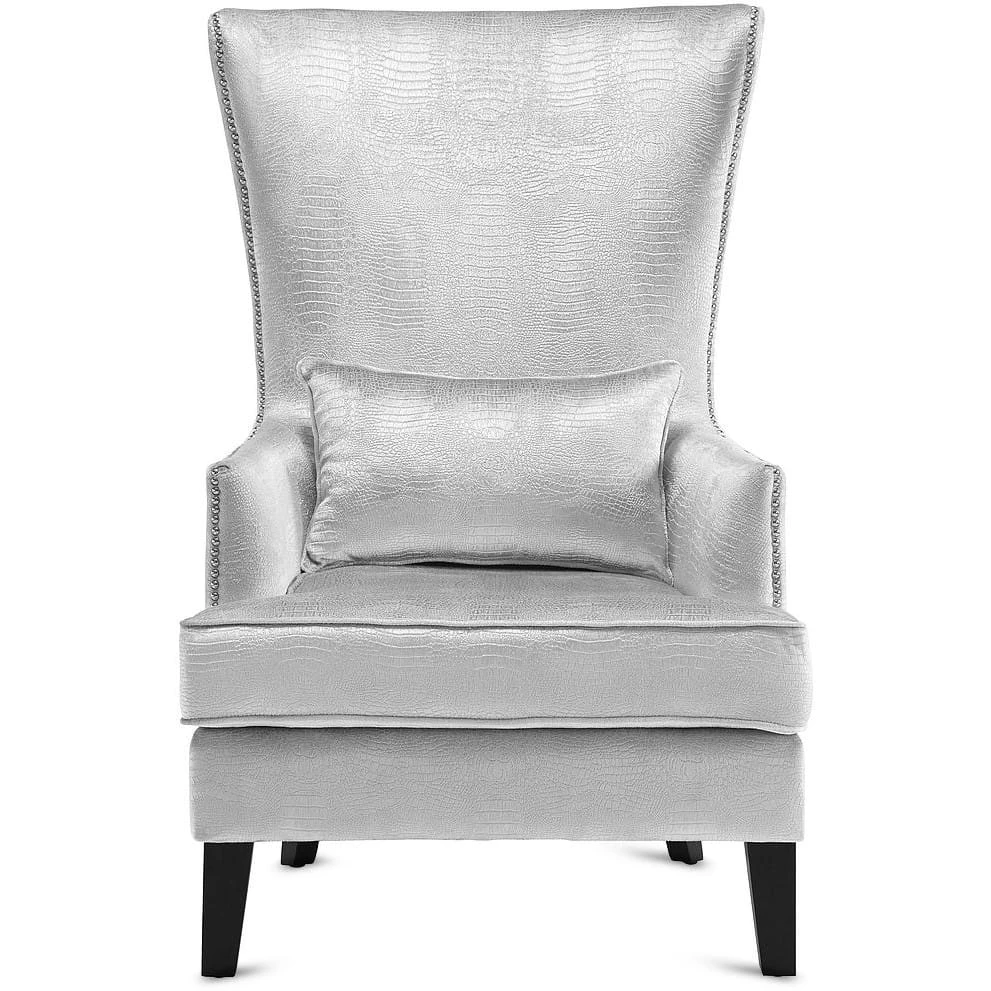 TOV SOPHIA SILVER CROC VELVET WING CHAIR 3 TOV SOPHIA SILVER CROC VELVET WING CHAIR