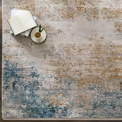 SURYA LUNA INK + GOLD TEXTURED VISCOSE RUG