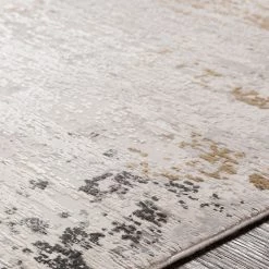 SURYA LUNA GRAY + GOLD TEXTURED VISCOSE RUG