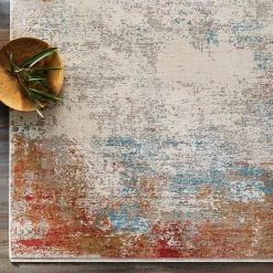 SURYA LUNA ORANGE MULTI TEXTURED VISCOSE RUG