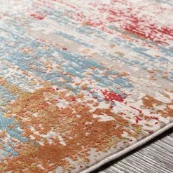 SURYA LUNA ORANGE MULTI TEXTURED VISCOSE RUG