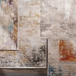 SURYA LUNA ORANGE MULTI TEXTURED VISCOSE RUG