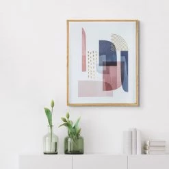 MOES Wall Art "SPIRITED" GLASS FRAMED ABSTRACT PRINT