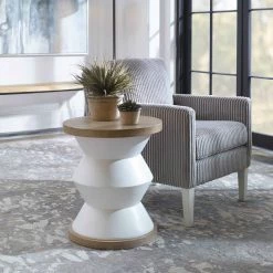 UTTERMOST SPOOL SIDE TABLE