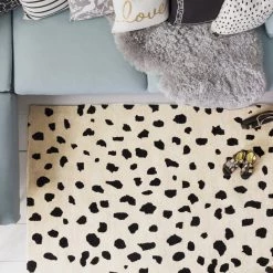 SURYA TREND SPOTTING WOOL RUG: BEIGE, BLACK 9 SURYA TREND SPOTTING WOOL RUG: BEIGE, BLACK