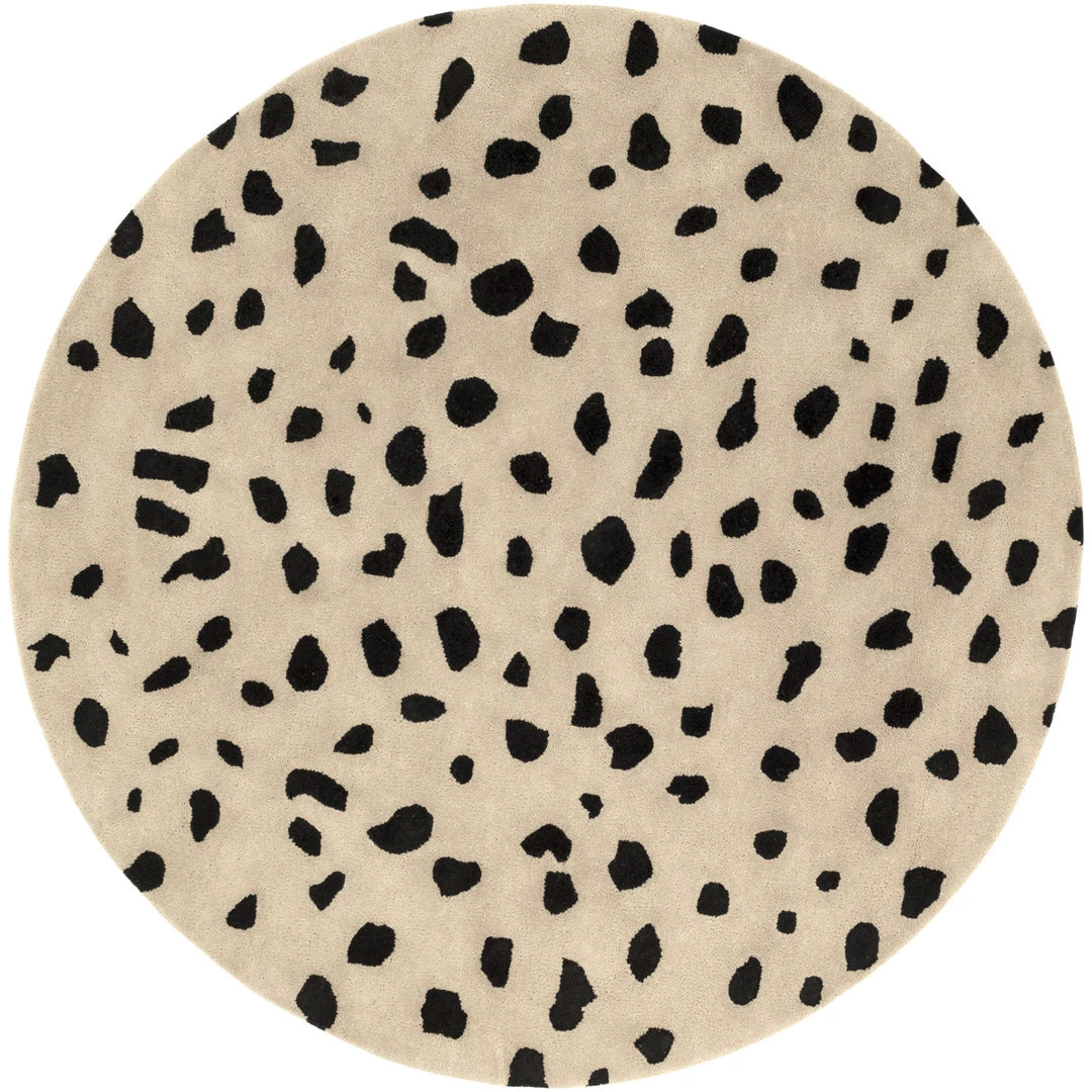 SURYA TREND SPOTTING WOOL RUG: BEIGE, BLACK 6 SURYA TREND SPOTTING WOOL RUG: BEIGE, BLACK