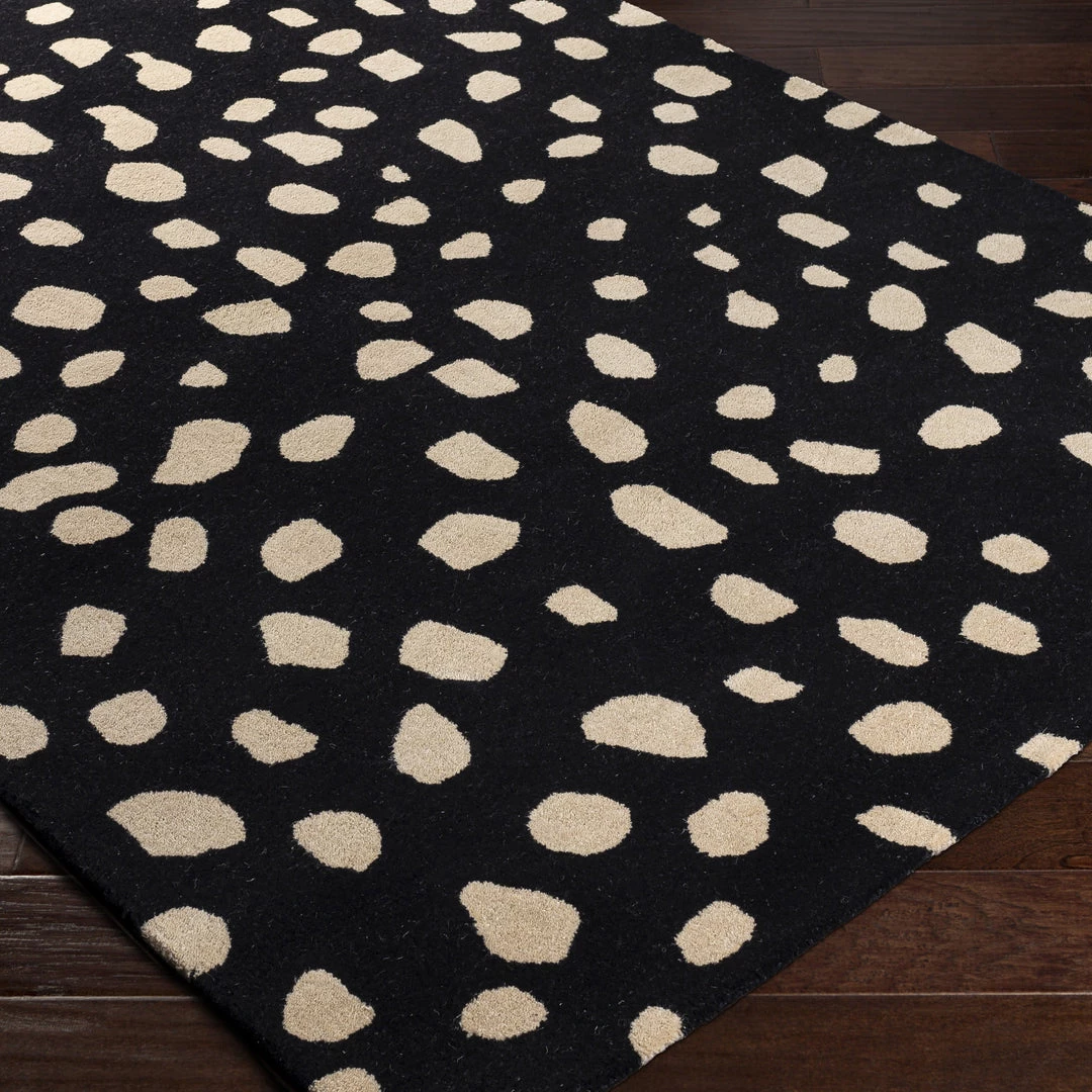 SURYA TREND SPOTTING WOOL RUG: BLACK 3 SURYA TREND SPOTTING WOOL RUG: BLACK