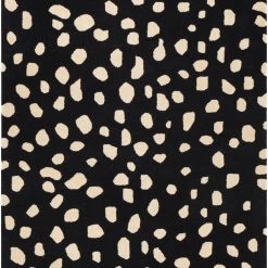 SURYA TREND SPOTTING WOOL RUG: BLACK