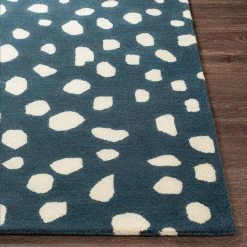 SURYA TREND SPOTTING WOOL RUG: NAVY 6 SURYA TREND SPOTTING WOOL RUG: NAVY