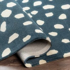 SURYA TREND SPOTTING WOOL RUG: NAVY 7 SURYA TREND SPOTTING WOOL RUG: NAVY