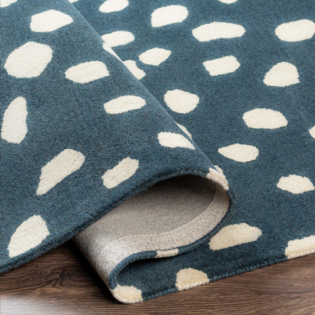 SURYA TREND SPOTTING WOOL RUG: NAVY 4 SURYA TREND SPOTTING WOOL RUG: NAVY