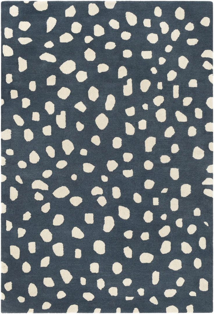 SURYA TREND SPOTTING WOOL RUG: NAVY 1 SURYA TREND SPOTTING WOOL RUG: NAVY