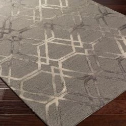 SURYA BISA WASHED PRINT RUG: CHARCOAL