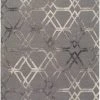 SURYA BISA WASHED PRINT RUG: CHARCOAL