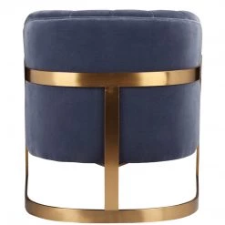 MOES STEELY BLUE VELVET CLUB CHAIR Living Room