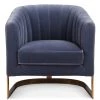 MOES STEELY BLUE VELVET CLUB CHAIR Living Room