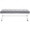 TOV Living Room STELLAR GRAY VELVET + ACRYLIC BENCH