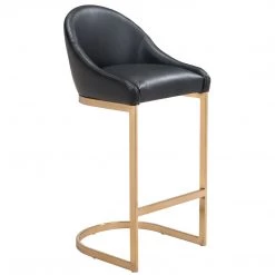 ZUO Furniture STEVIE BAR STOOL: BLACK LEATHERETTE 19 ZUO Furniture STEVIE BAR STOOL: BLACK LEATHERETTE