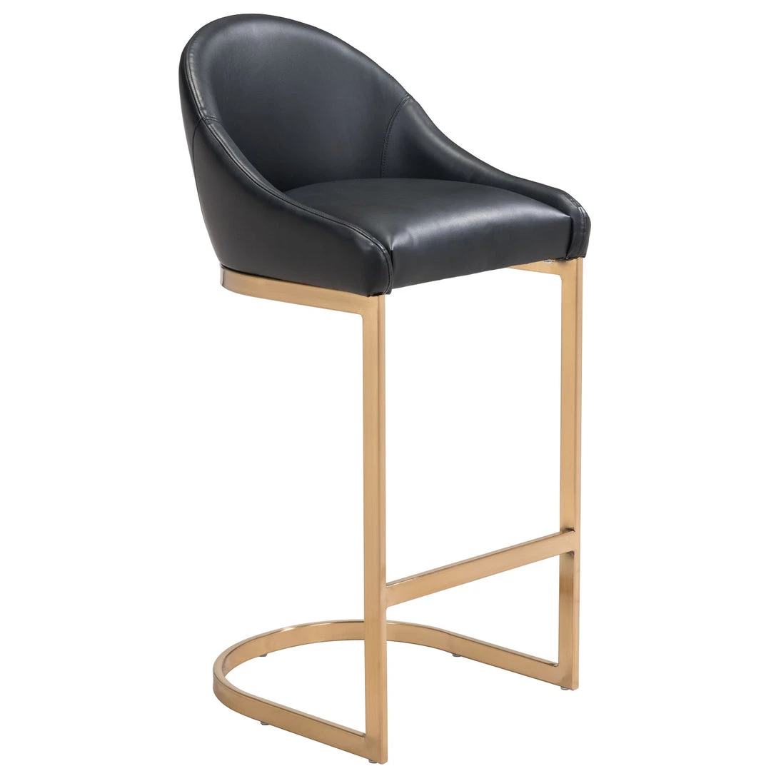 ZUO Furniture STEVIE BAR STOOL: BLACK LEATHERETTE 8 ZUO Furniture STEVIE BAR STOOL: BLACK LEATHERETTE