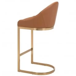 ZUO STEVIE BAR STOOL: TAN LEATHERETTE Furniture
