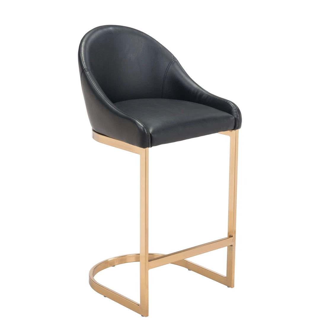 ZUO Furniture STEVIE BAR STOOL: BLACK LEATHERETTE 3 ZUO Furniture STEVIE BAR STOOL: BLACK LEATHERETTE