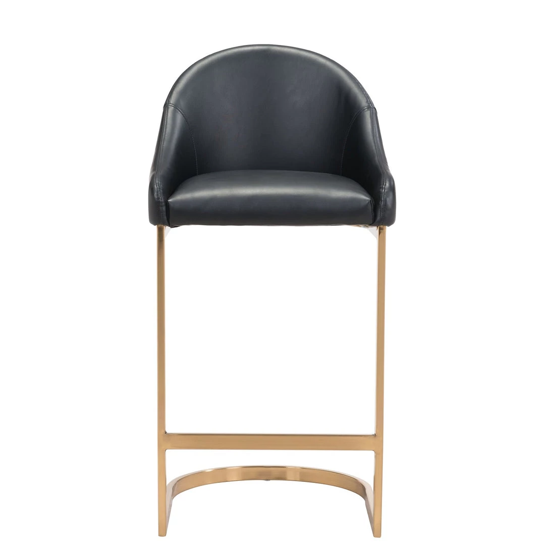 ZUO Furniture STEVIE BAR STOOL: BLACK LEATHERETTE 5 ZUO Furniture STEVIE BAR STOOL: BLACK LEATHERETTE