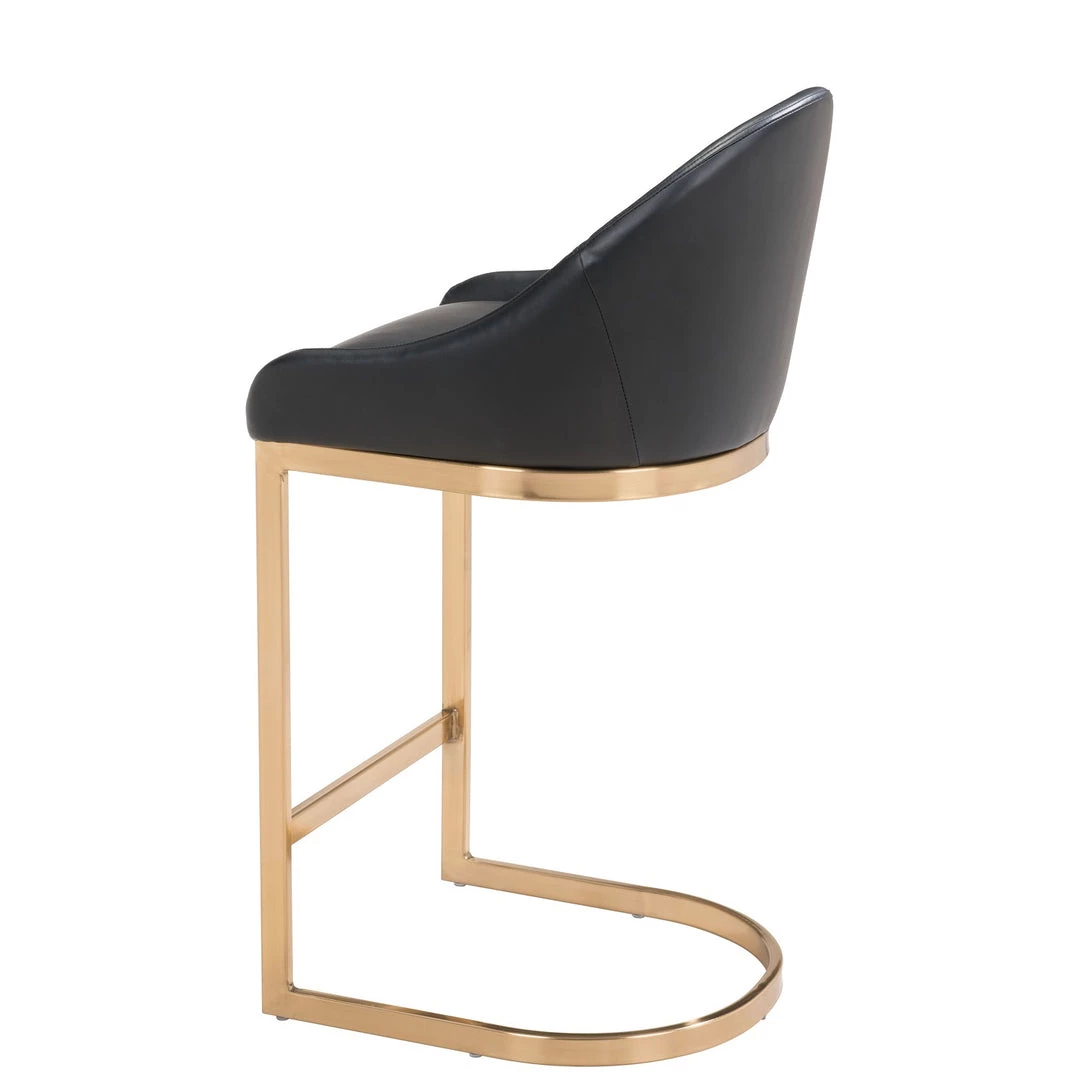 ZUO Furniture STEVIE BAR STOOL: BLACK LEATHERETTE 7 ZUO Furniture STEVIE BAR STOOL: BLACK LEATHERETTE