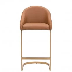 ZUO STEVIE BAR STOOL: TAN LEATHERETTE Furniture