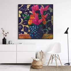 L ART "STILL LIFE WITH WALLFLOWERS" CANVAS ART Wall Art