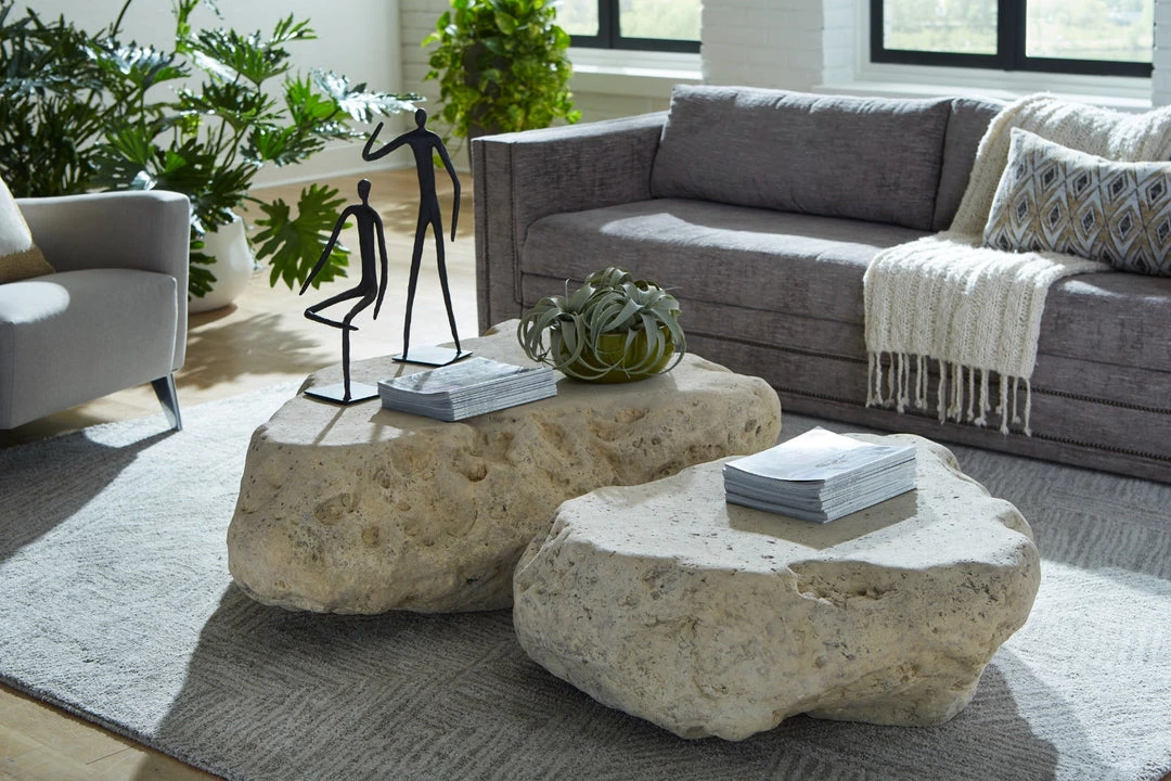 PHILLIPS COLLECTION CAST STONE BOULDER INDOOR-OUTDOOR COFFEE TABLE 4 PHILLIPS COLLECTION CAST STONE BOULDER INDOOR-OUTDOOR COFFEE TABLE