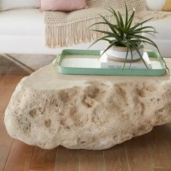 PHILLIPS COLLECTION CAST STONE BOULDER INDOOR-OUTDOOR COFFEE TABLE