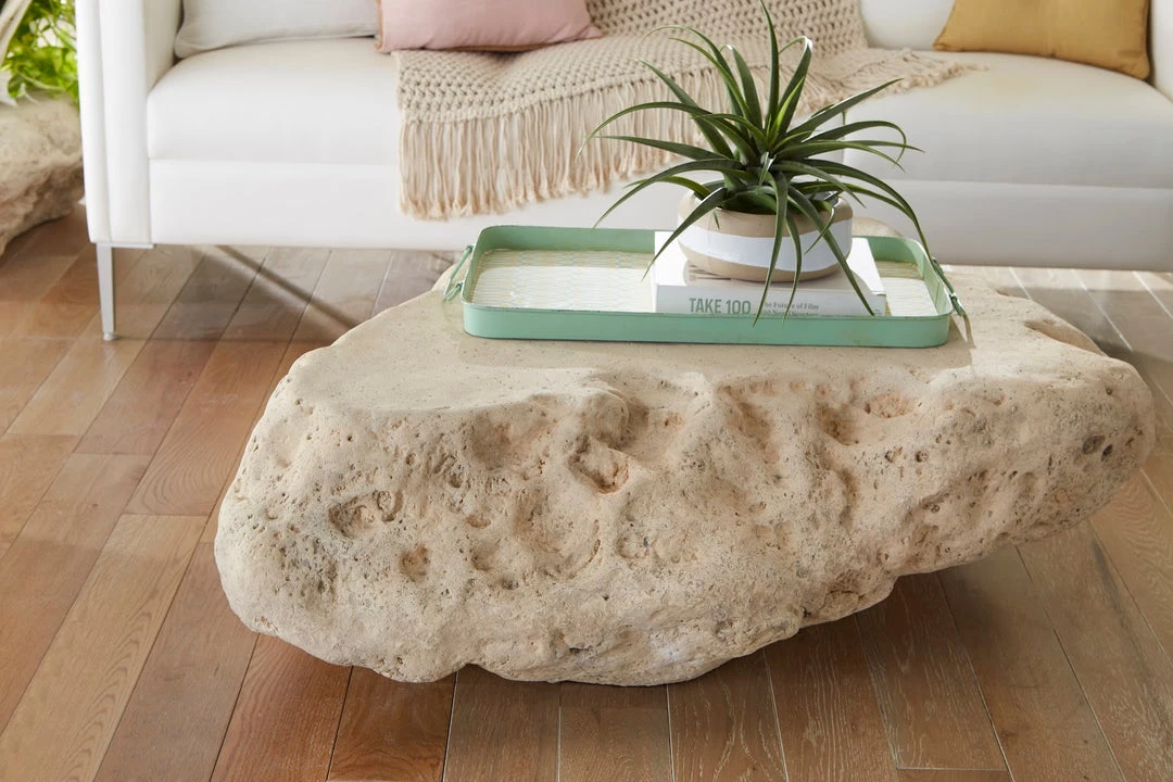 PHILLIPS COLLECTION CAST STONE BOULDER INDOOR-OUTDOOR COFFEE TABLE 2 PHILLIPS COLLECTION CAST STONE BOULDER INDOOR-OUTDOOR COFFEE TABLE