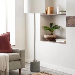 SURYA STONE ROLLER FLOOR LAMP: CEMENT