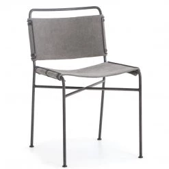 FOUR HANDS Furniture STONEWASH GREY CANVAS SLING DINING CHAIR