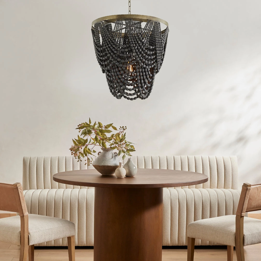 CYAN Lighting STRANDED BLACKENED WOOD BEADED PENDANT | LARGE 2 CYAN Lighting STRANDED BLACKENED WOOD BEADED PENDANT | LARGE