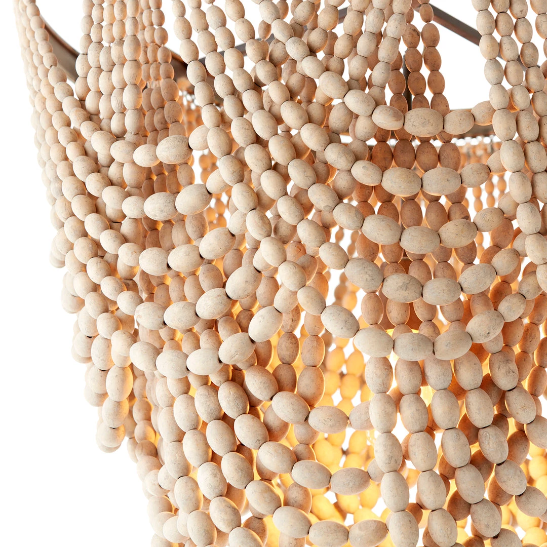 CYAN Lighting STRANDED WOOD BEADED PENDANT | LARGE 3 CYAN Lighting STRANDED WOOD BEADED PENDANT | LARGE