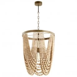 CYAN Lighting STRANDED WOOD BEADED PENDANT | SMALL