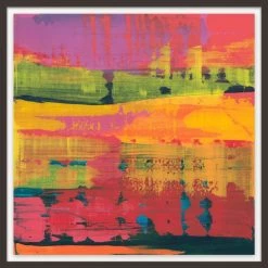 L ART "STRAWBERRY LEMONADE I" GLASS FRAMED ART